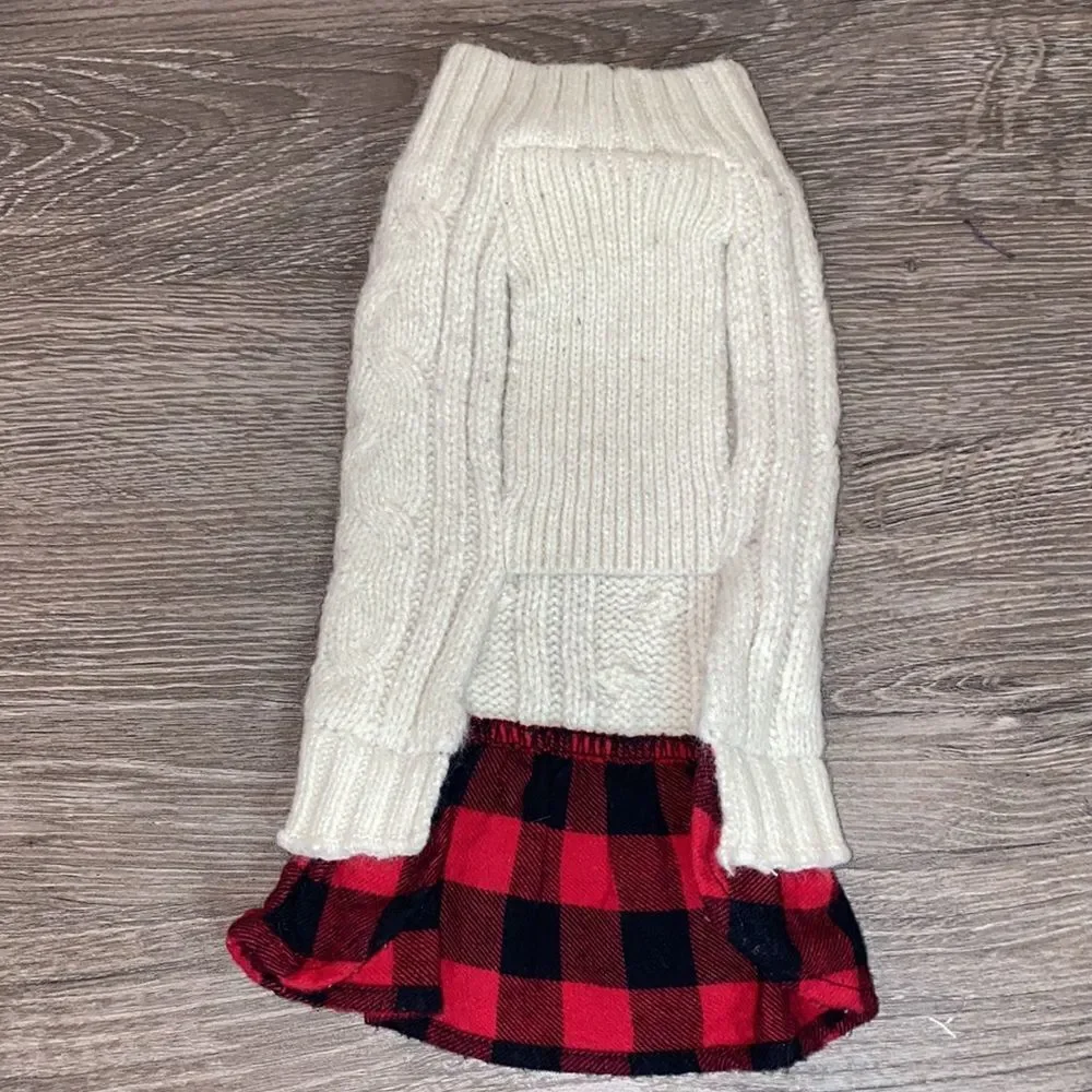 Buffalo Check Knit Fisherman Sweater Dress